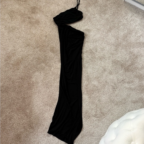White Fox Boutique sexy One Night Maxi Dress Black Cut Out XS - Picture 4 of 5